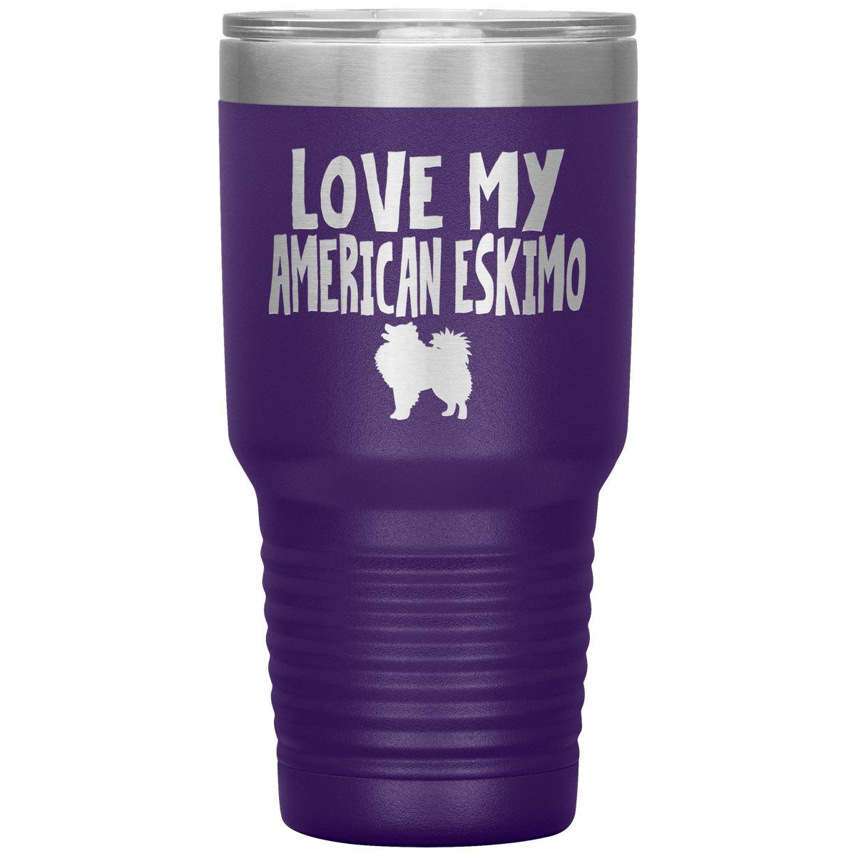 Love My American Eskimo 30 Oz Vacuum Tumbler Tumblers Purple