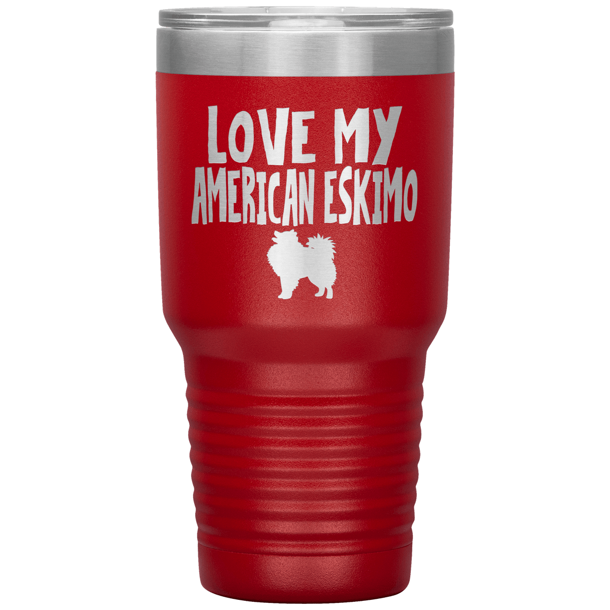 Love My American Eskimo 30 Oz Vacuum Tumbler Tumblers Red