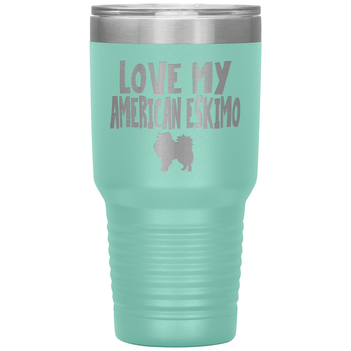 Love My American Eskimo 30 Oz Vacuum Tumbler Tumblers Teal