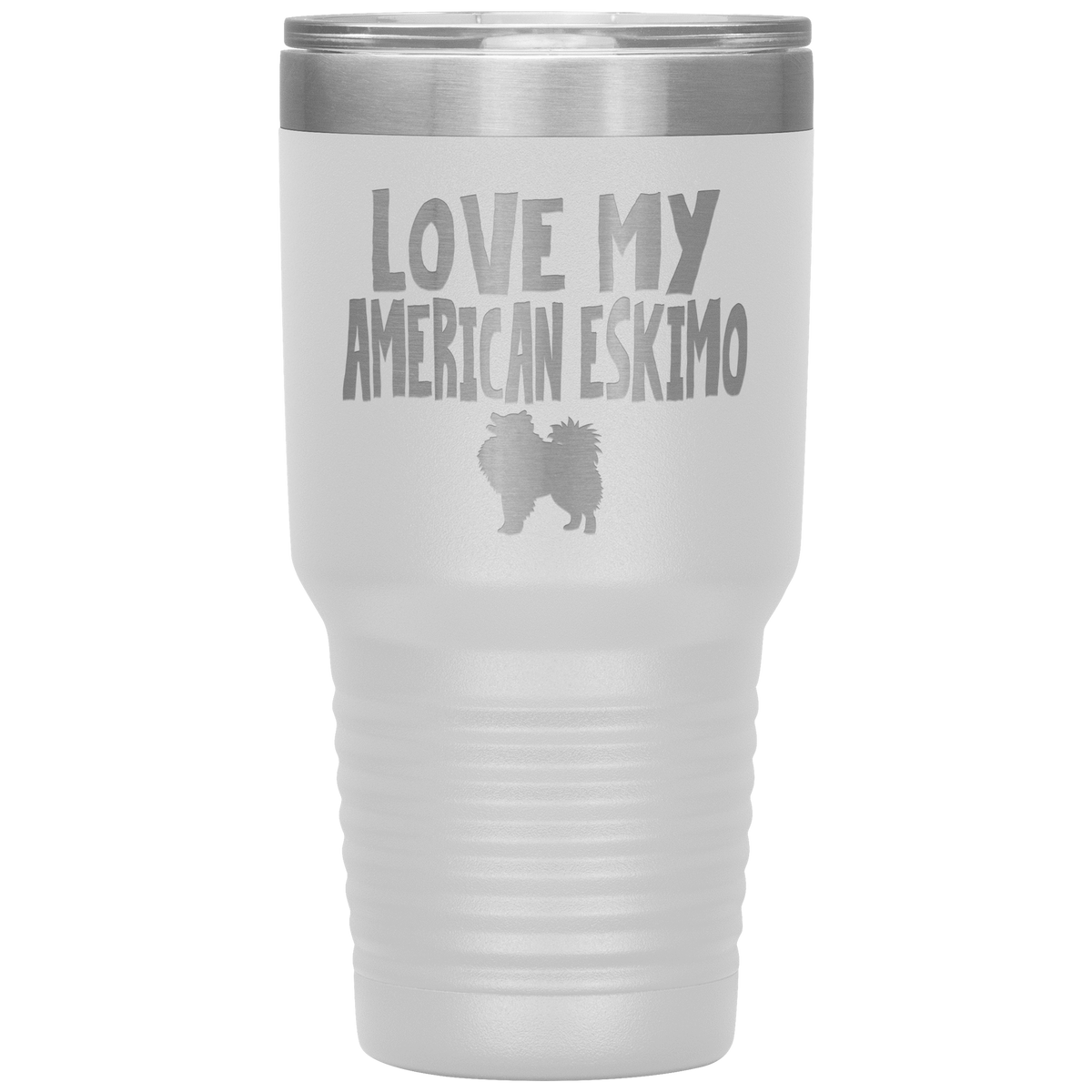 Love My American Eskimo 30 Oz Vacuum Tumbler Tumblers White