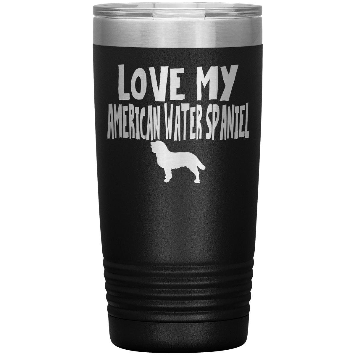 Love My American Water Spaniel 20 Oz Vacuum Tumbler Tumblers Black