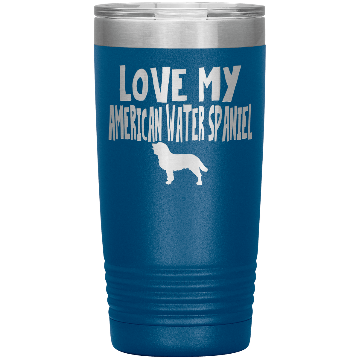 Love My American Water Spaniel 20 Oz Vacuum Tumbler Tumblers Blue