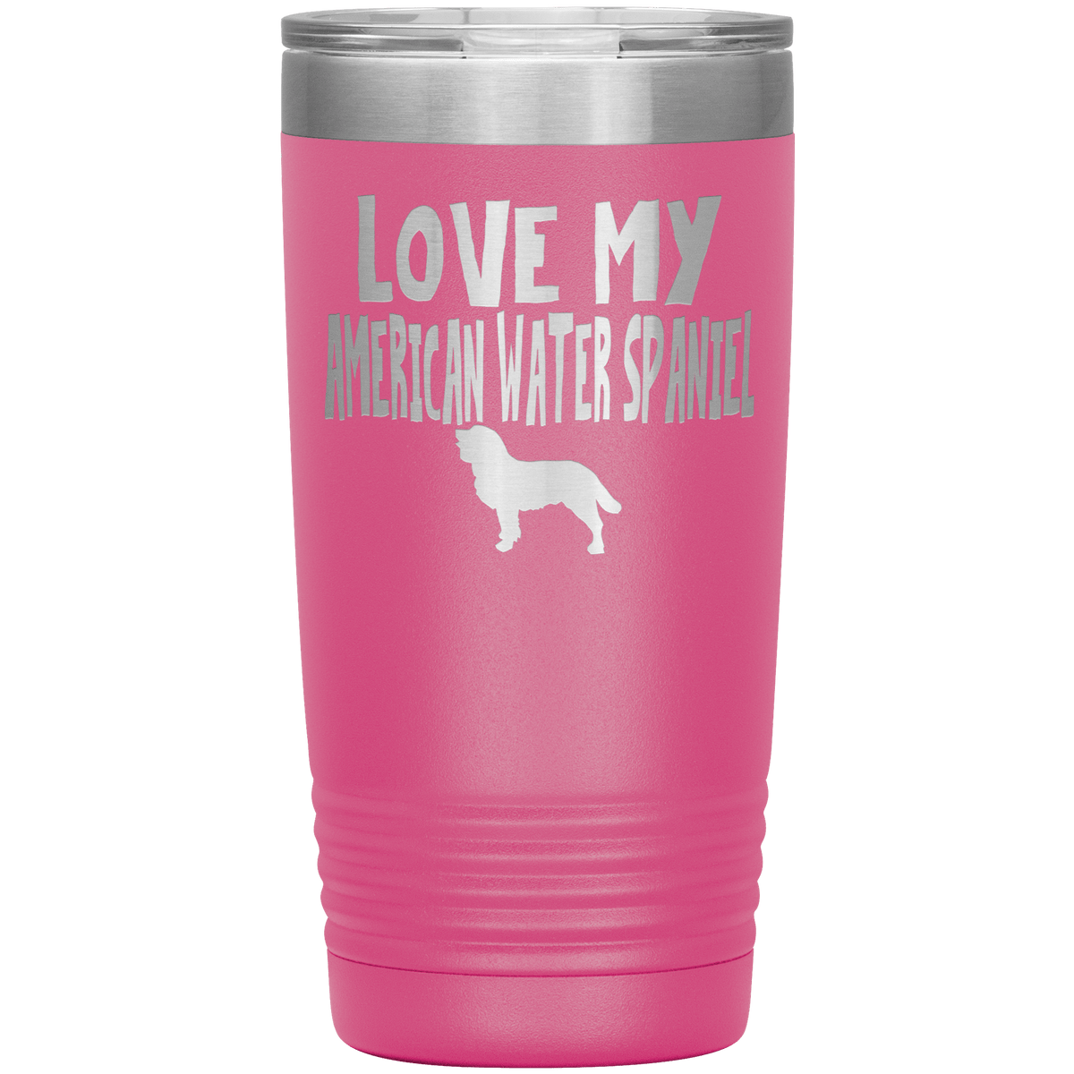 Love My American Water Spaniel 20 Oz Vacuum Tumbler Tumblers Pink