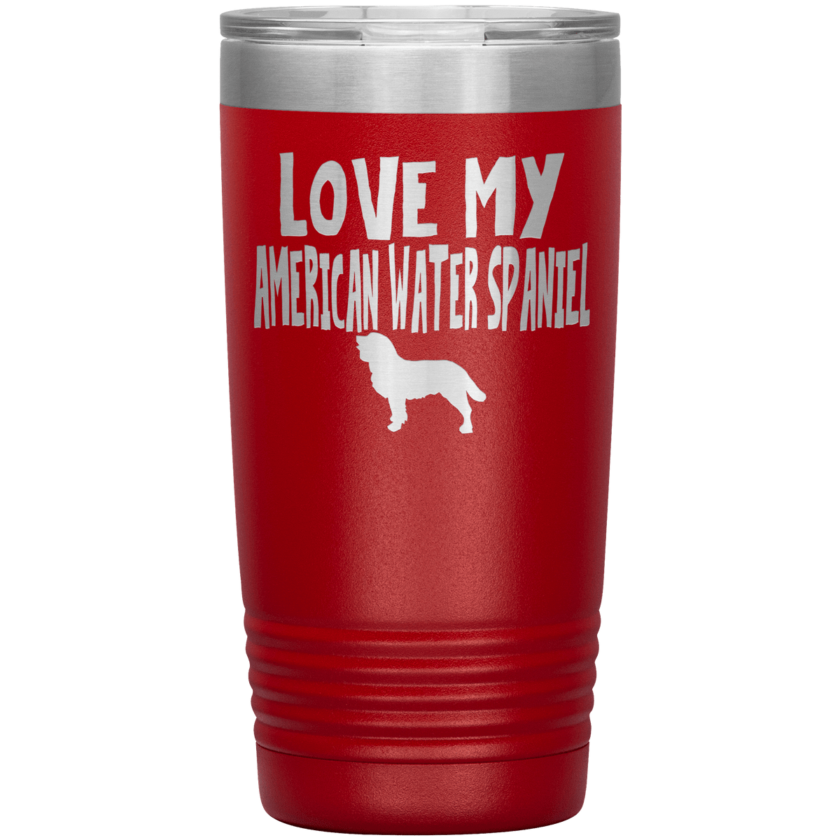 Love My American Water Spaniel 20 Oz Vacuum Tumbler Tumblers Red