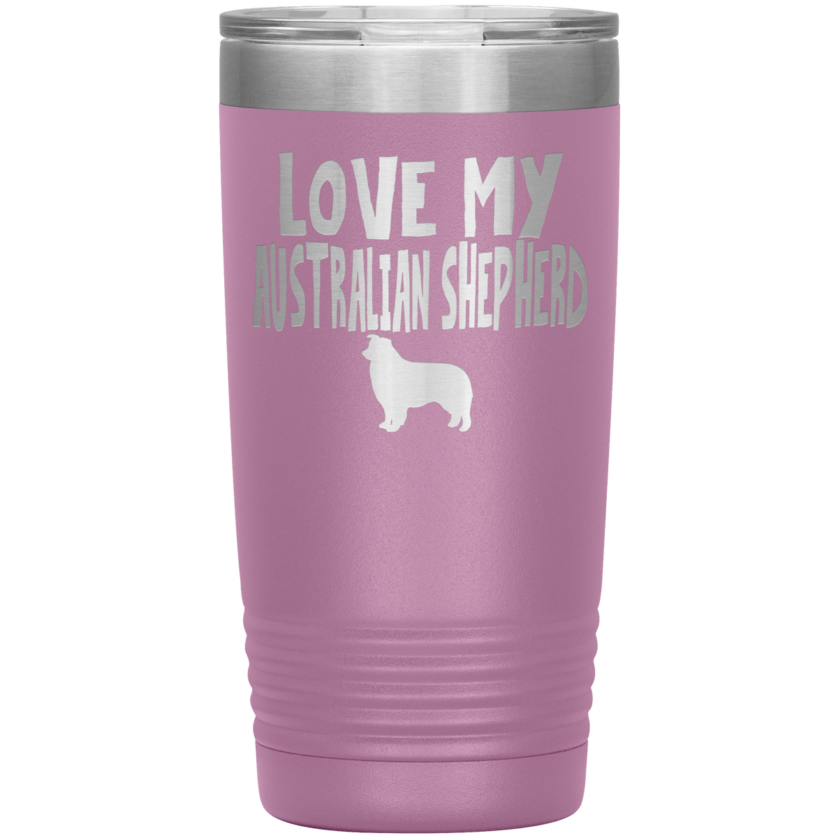Love My Australian Shepherd 20 Oz Vacuum Tumbler Tumblers Light Purple