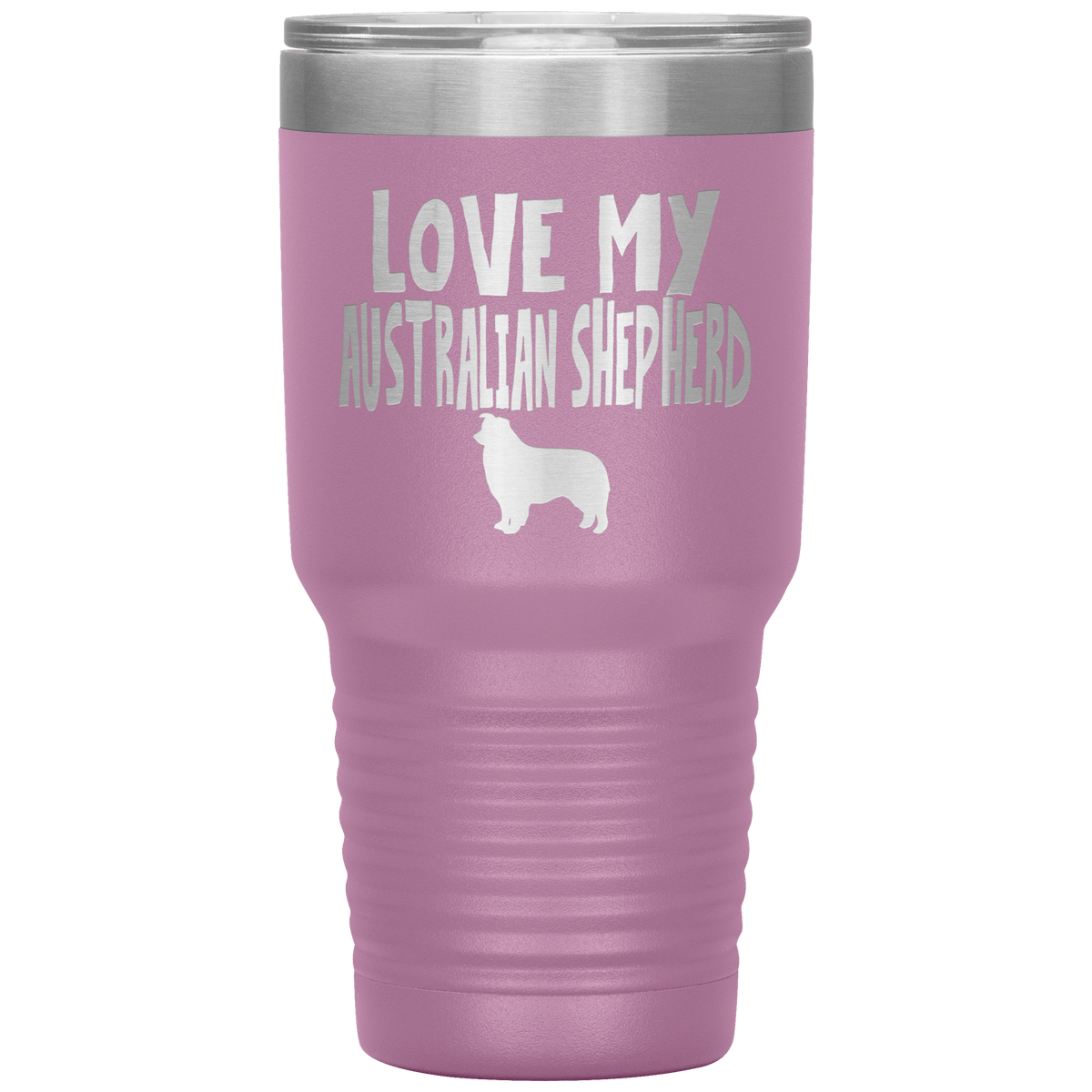 Love My Australian Shepherd 30 Oz Vacuum Tumbler Tumblers Light Purple