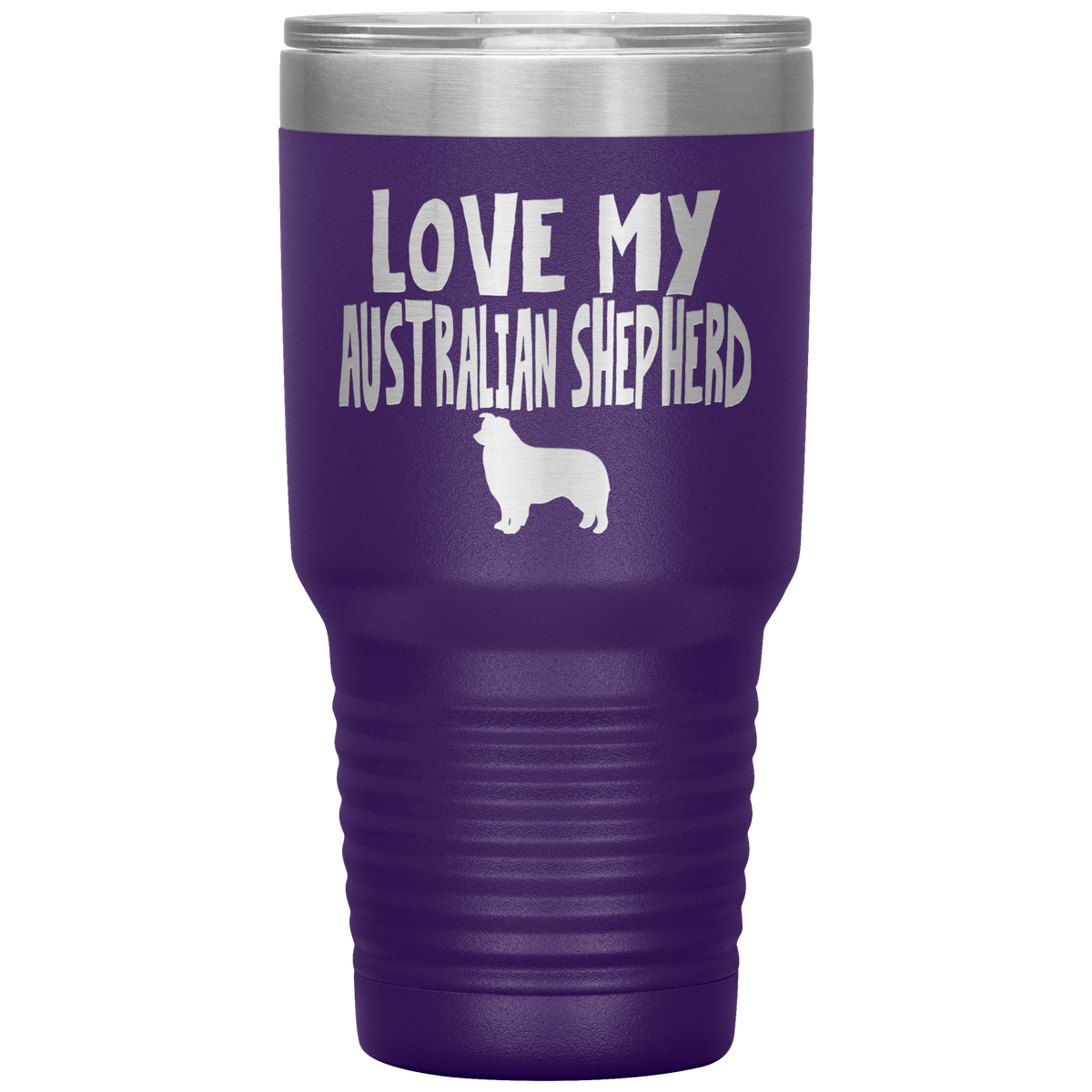 Love My Australian Shepherd 30 Oz Vacuum Tumbler Tumblers Purple