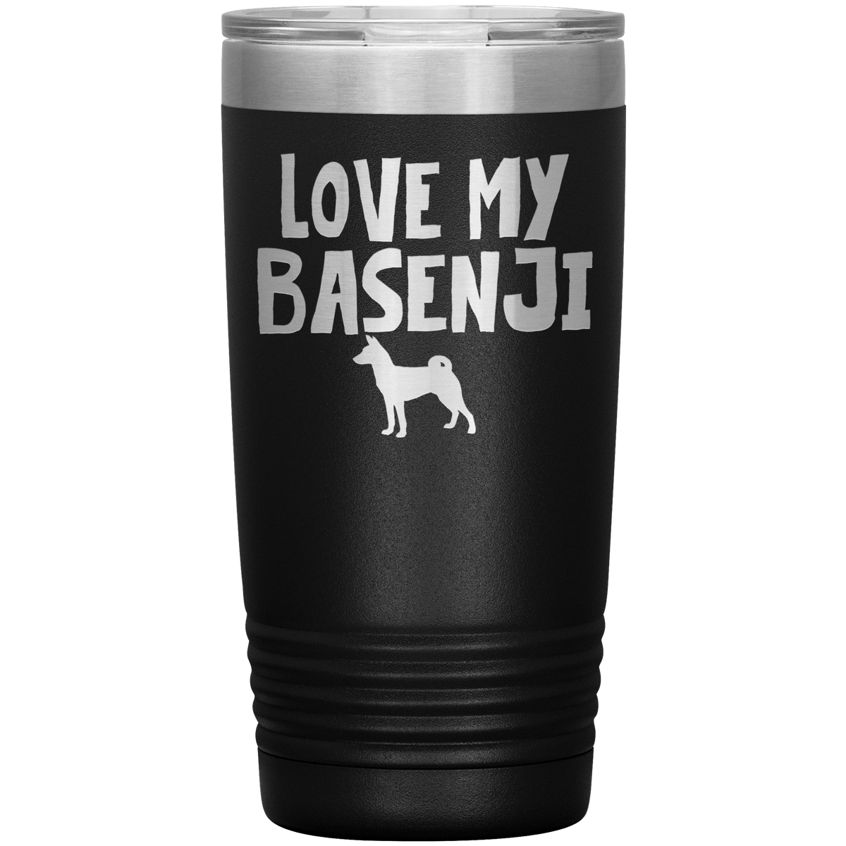 Love My Basenji 20 Oz Vacuum Tumbler Tumblers Black
