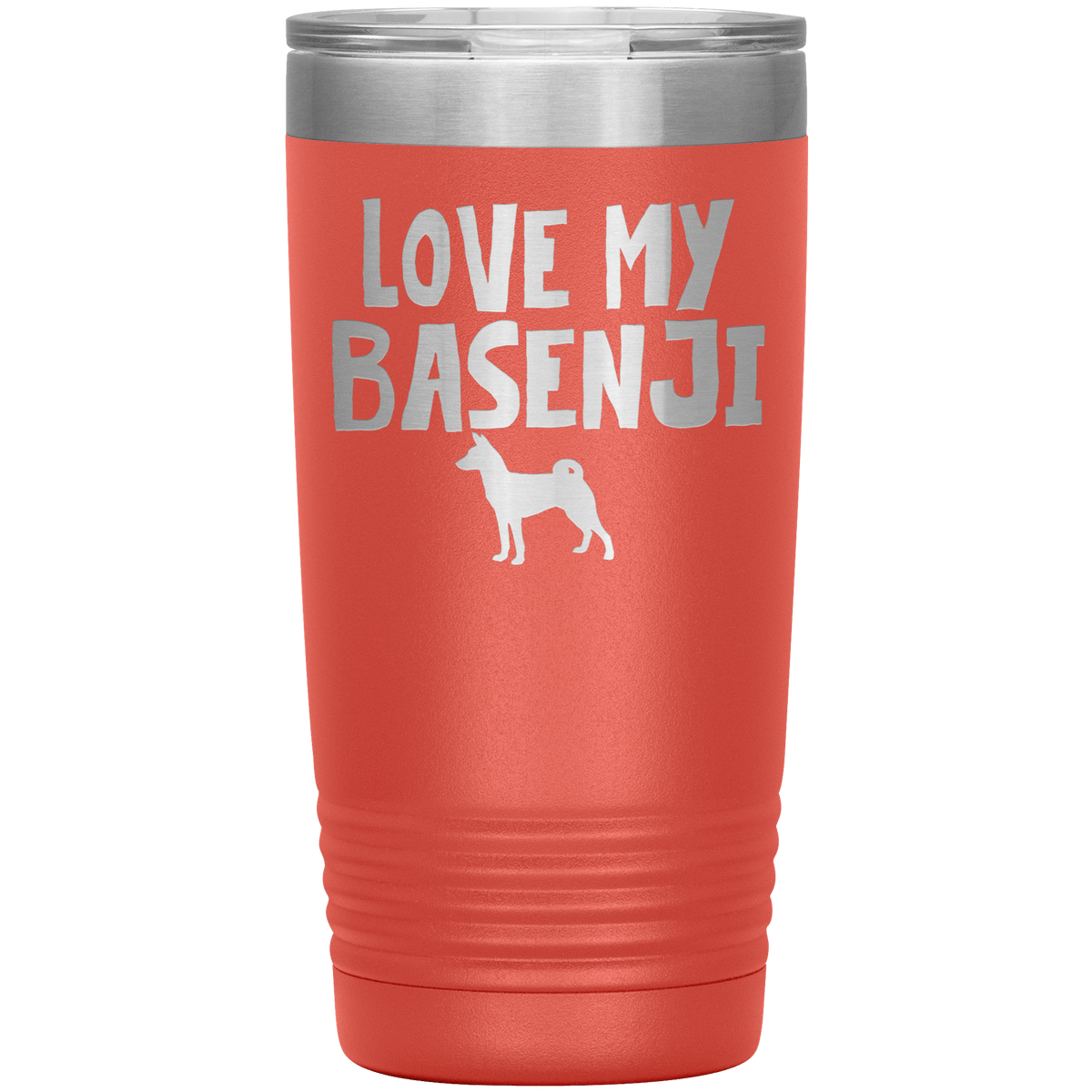 Love My Basenji 20 Oz Vacuum Tumbler Tumblers Coral