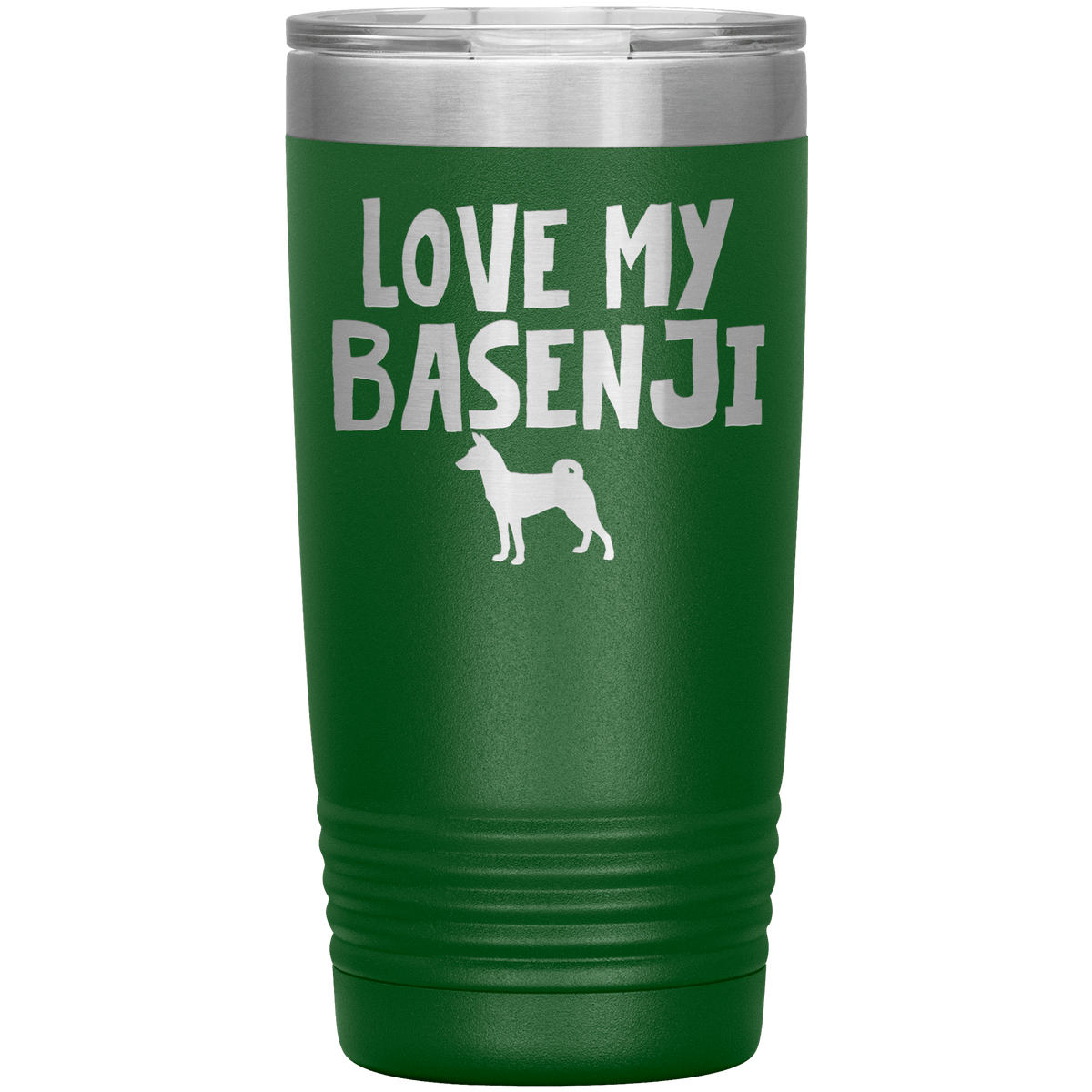 Love My Basenji 20 Oz Vacuum Tumbler Tumblers Green