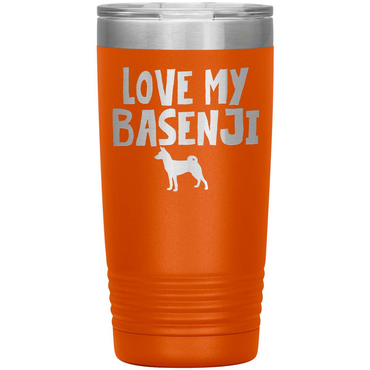Love My Basenji 20 Oz Vacuum Tumbler Tumblers Orange