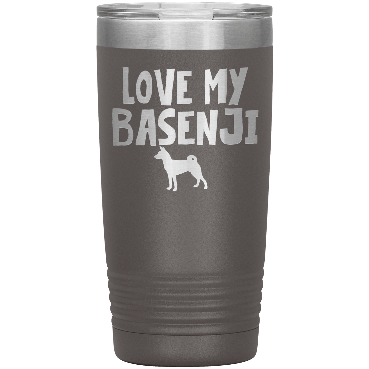 Love My Basenji 20 Oz Vacuum Tumbler Tumblers Pewter