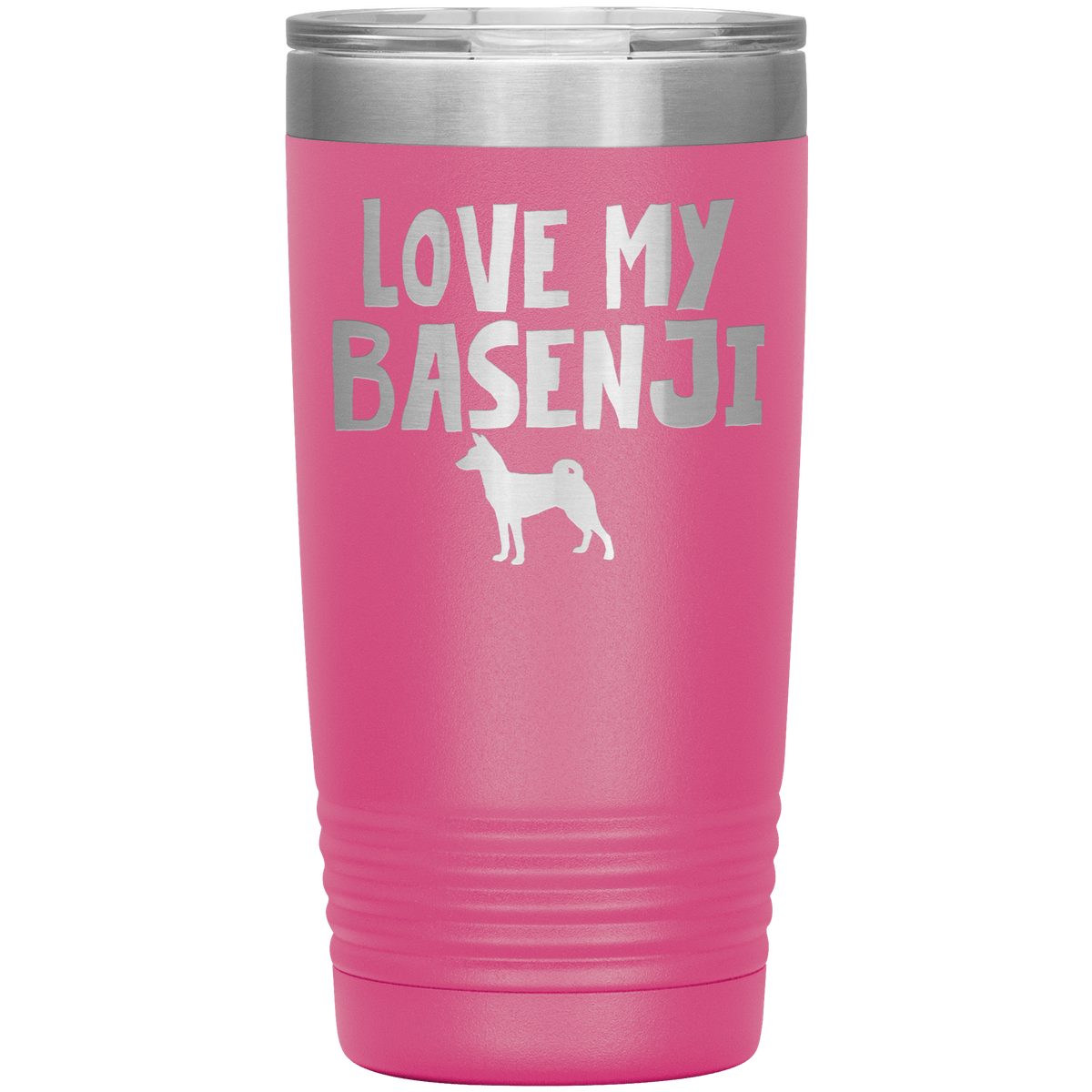 Love My Basenji 20 Oz Vacuum Tumbler Tumblers Pink
