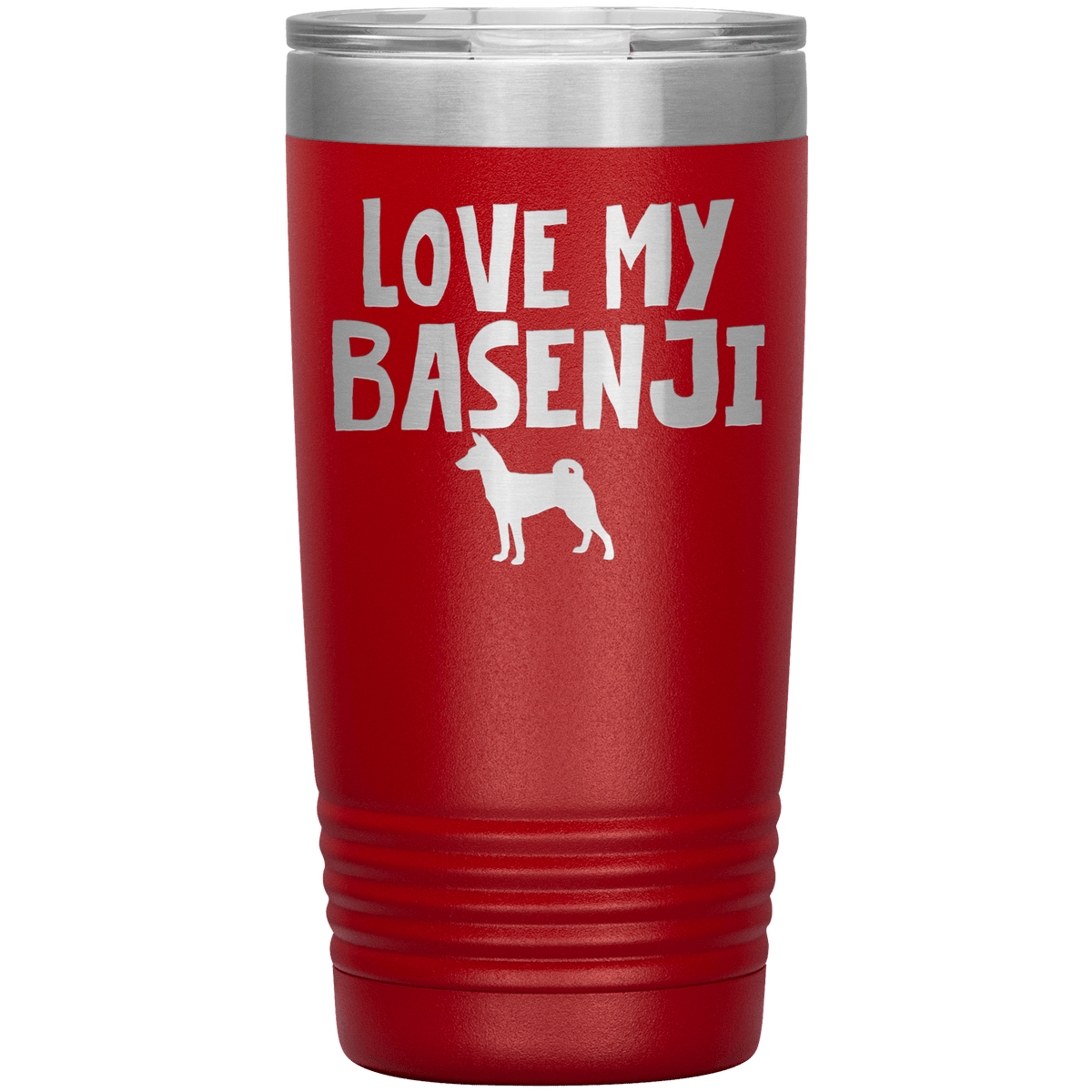 Love My Basenji 20 Oz Vacuum Tumbler Tumblers Red