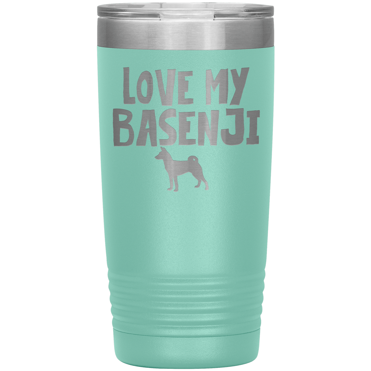 Love My Basenji 20 Oz Vacuum Tumbler Tumblers Teal