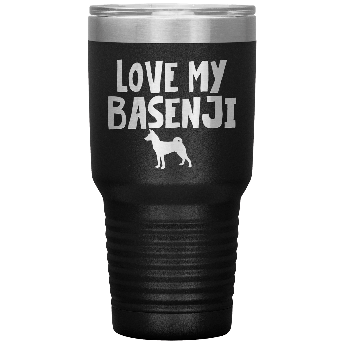 Love My Basenji 30 Oz Vacuum Tumbler Tumblers Black