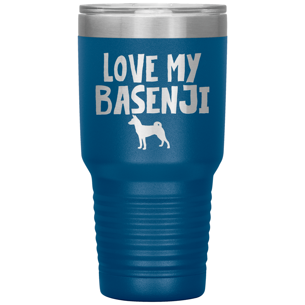 Love My Basenji 30 Oz Vacuum Tumbler Tumblers Blue