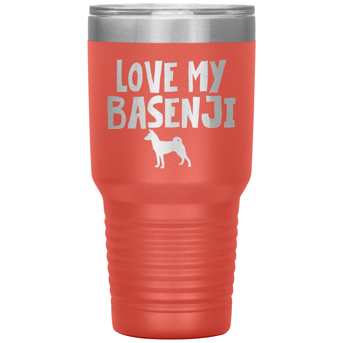 Love My Basenji 30 Oz Vacuum Tumbler Tumblers Coral