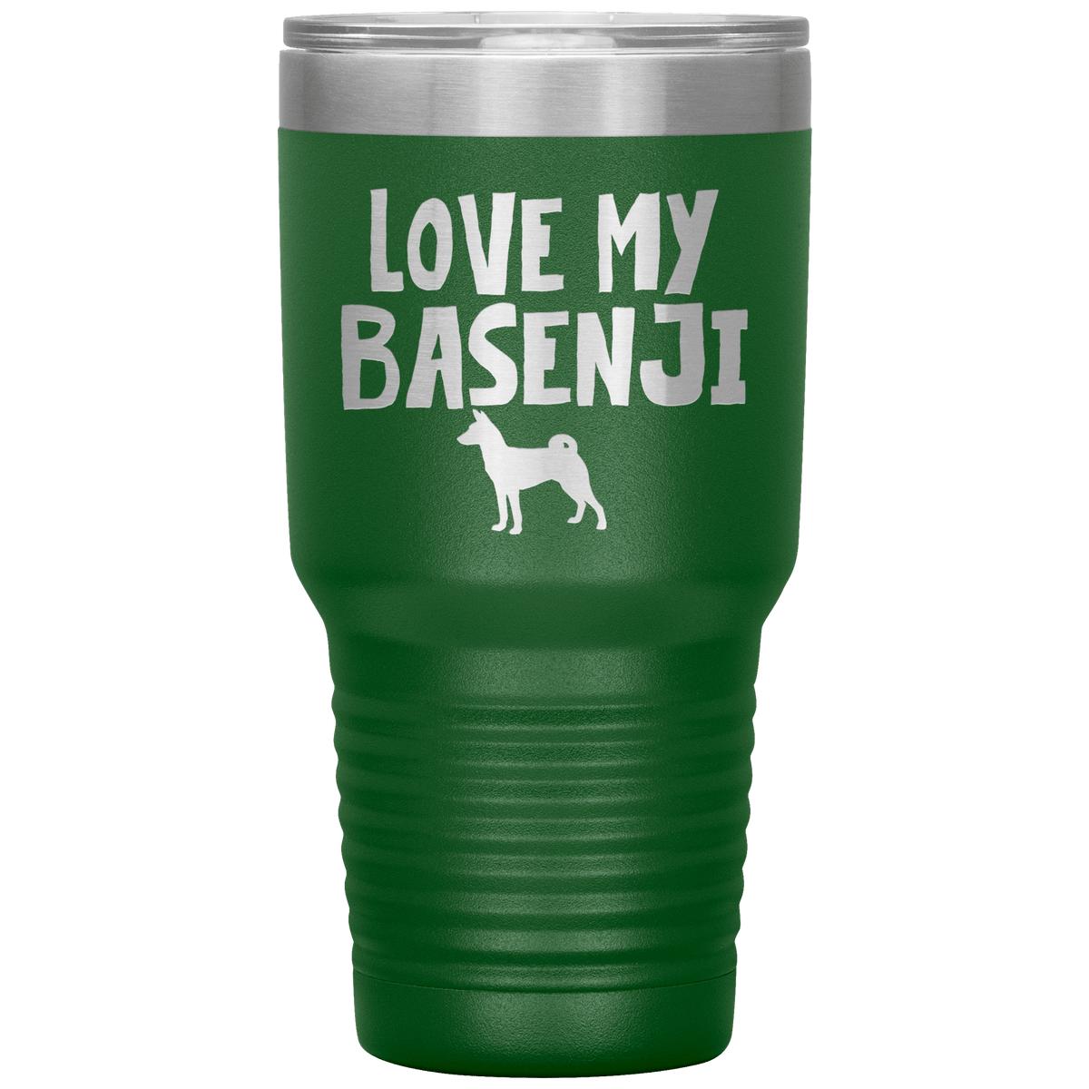 Love My Basenji 30 Oz Vacuum Tumbler Tumblers Green
