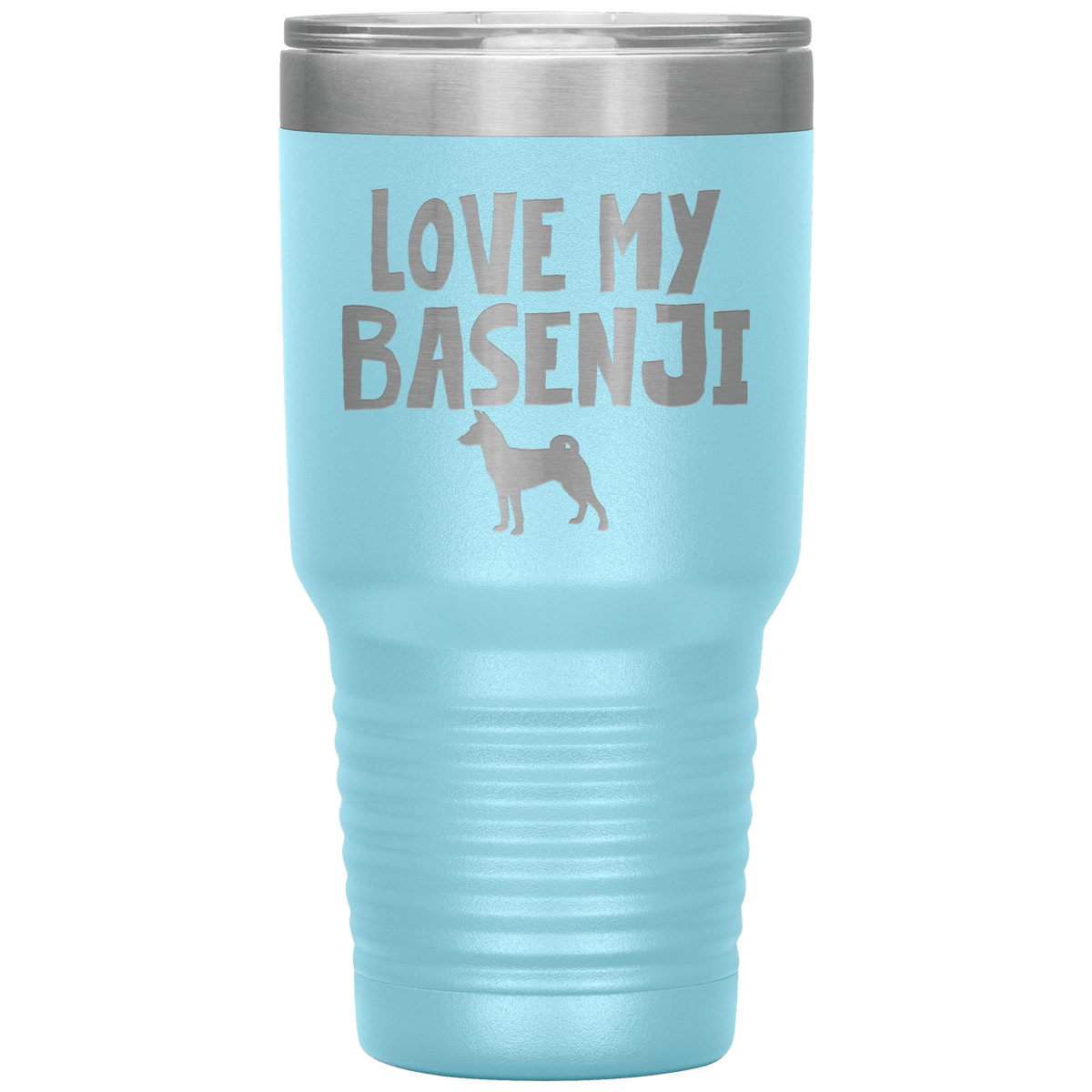 Love My Basenji 30 Oz Vacuum Tumbler Tumblers Light Blue