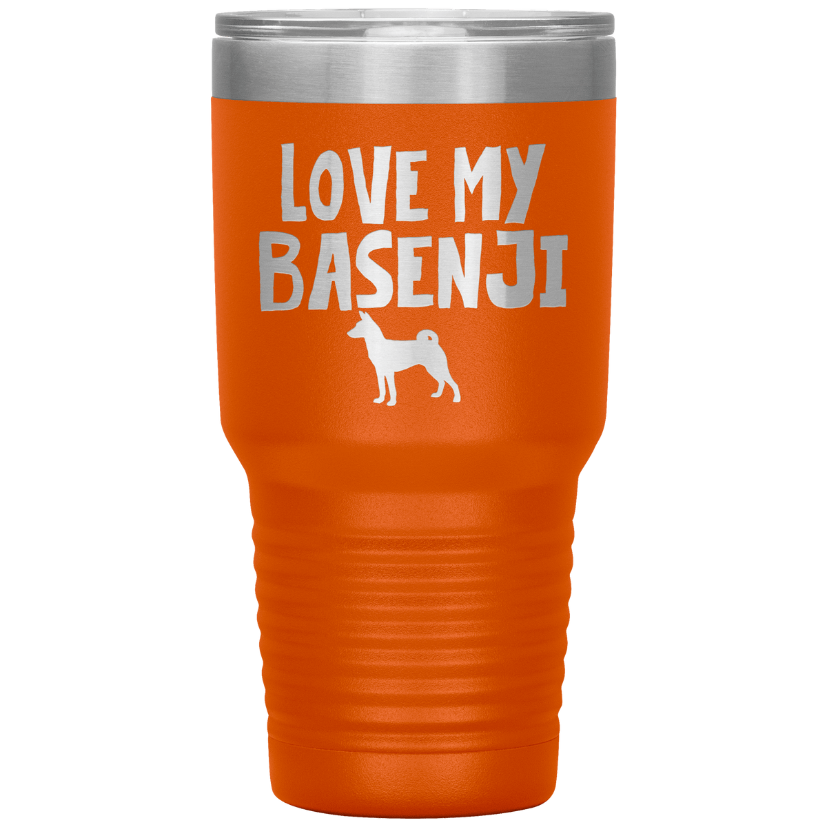 Love My Basenji 30 Oz Vacuum Tumbler Tumblers Orange