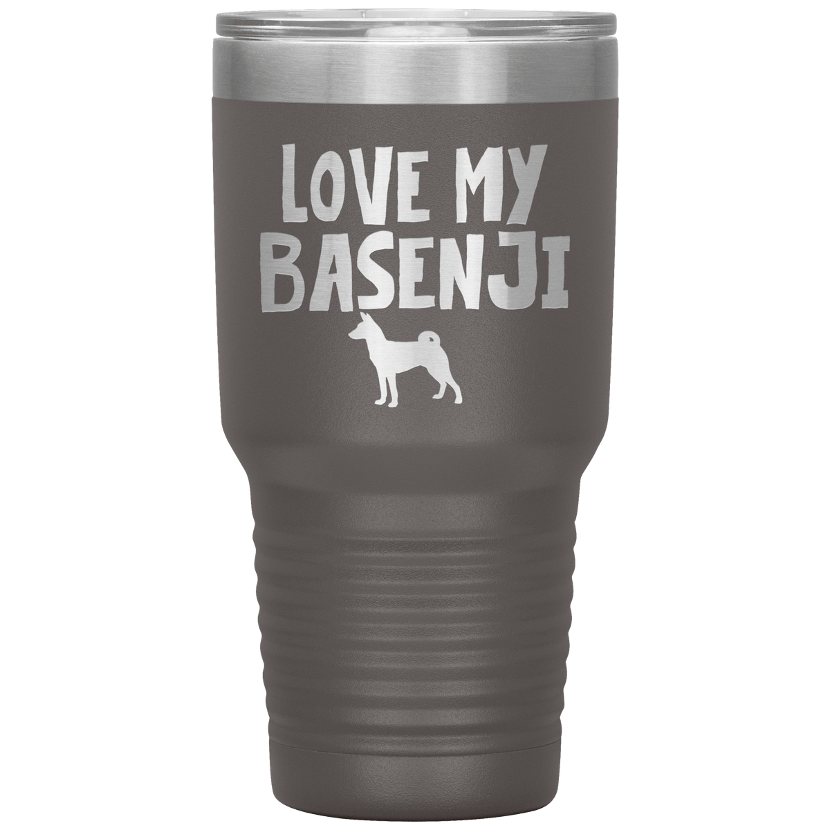 Love My Basenji 30 Oz Vacuum Tumbler Tumblers Pewter