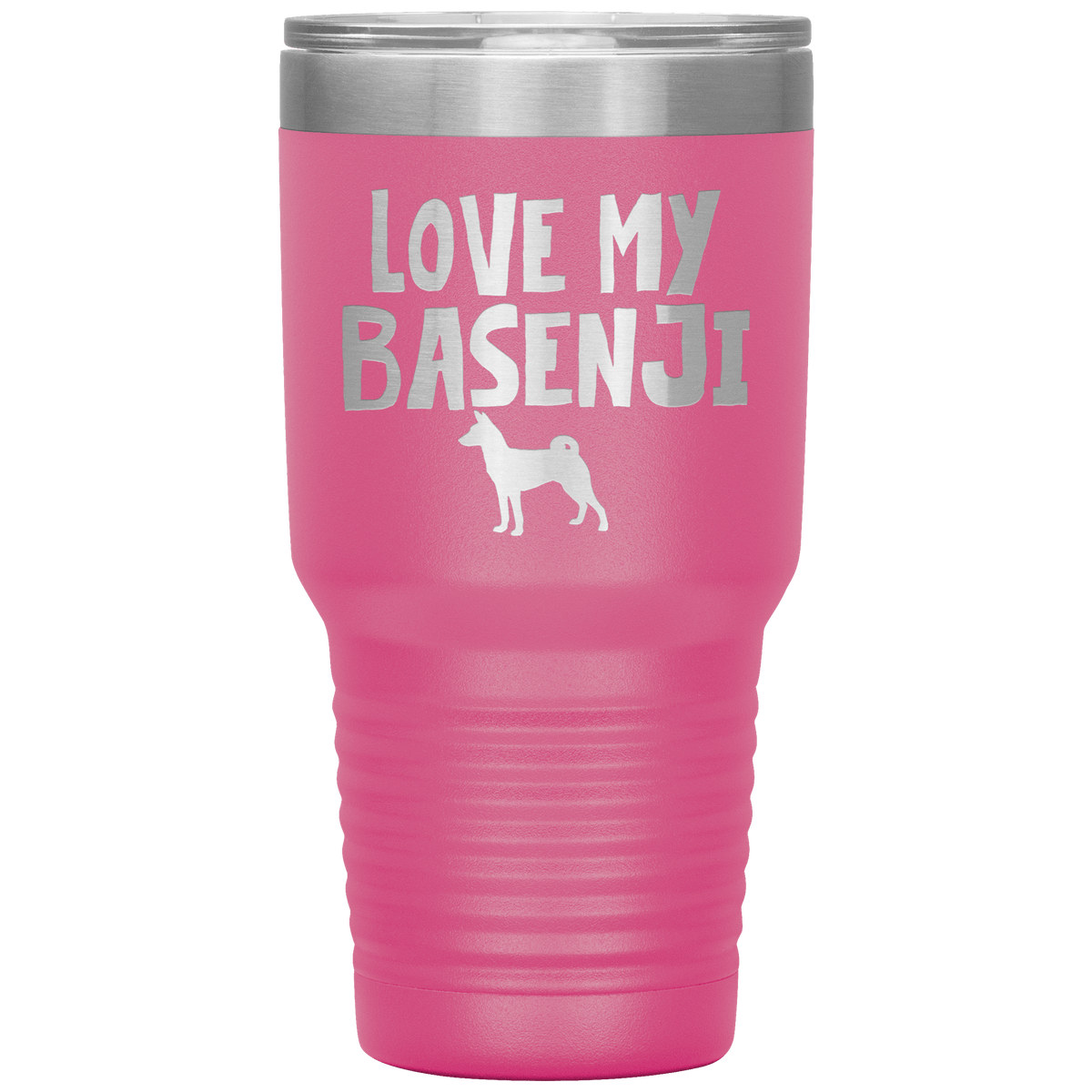 Love My Basenji 30 Oz Vacuum Tumbler Tumblers Pink