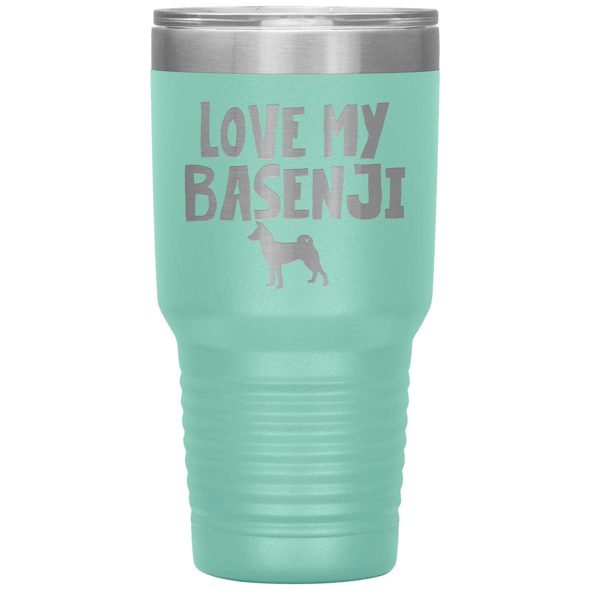 Love My Basenji 30 Oz Vacuum Tumbler Tumblers Teal