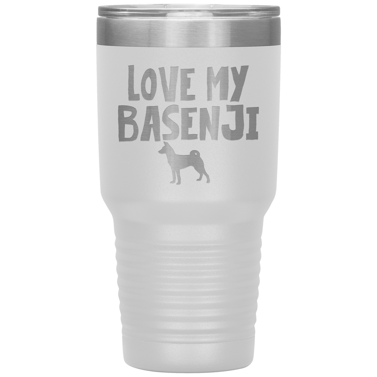 Love My Basenji 30 Oz Vacuum Tumbler Tumblers White