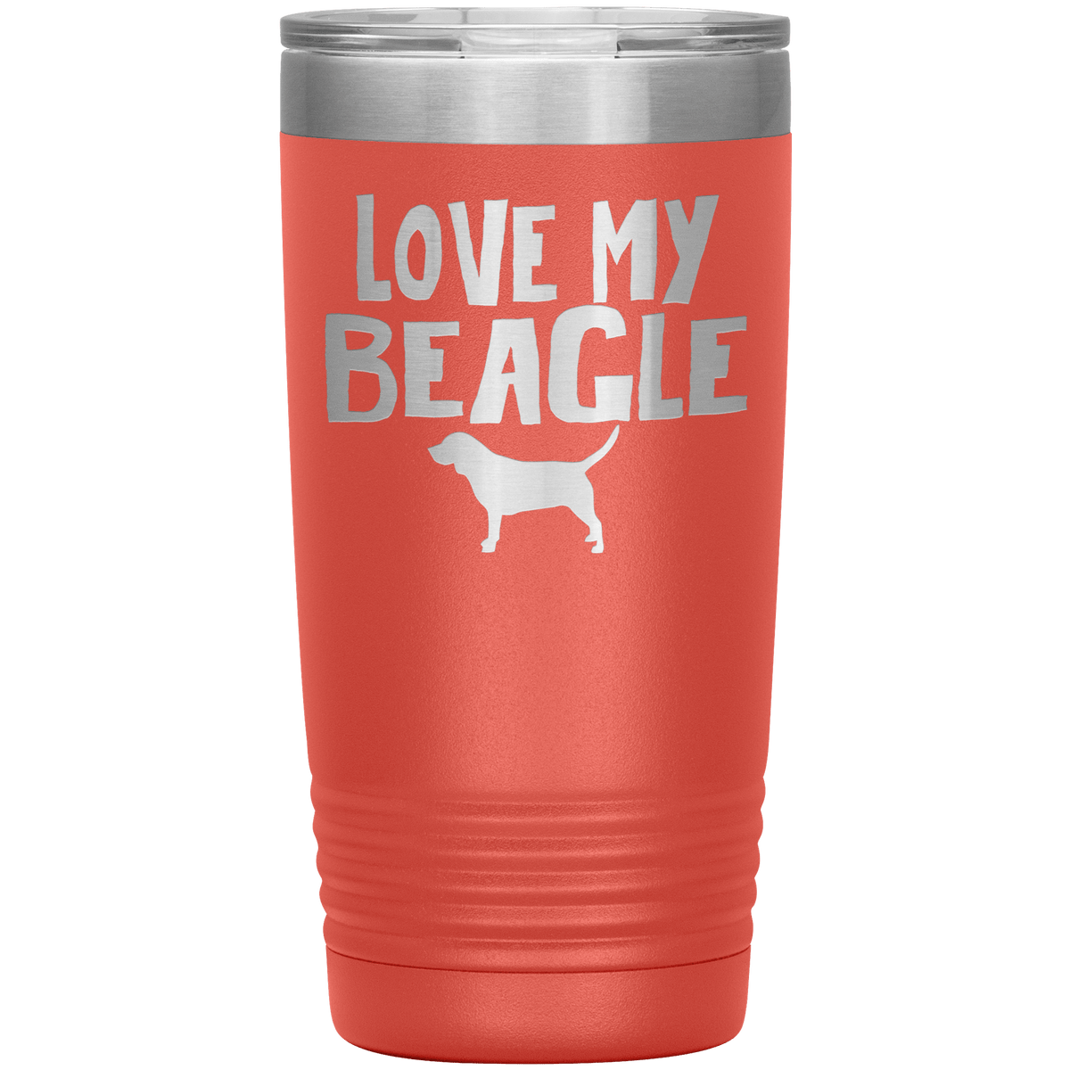 Love My Beagle 20 Oz Vacuum Tumbler Tumblers Coral