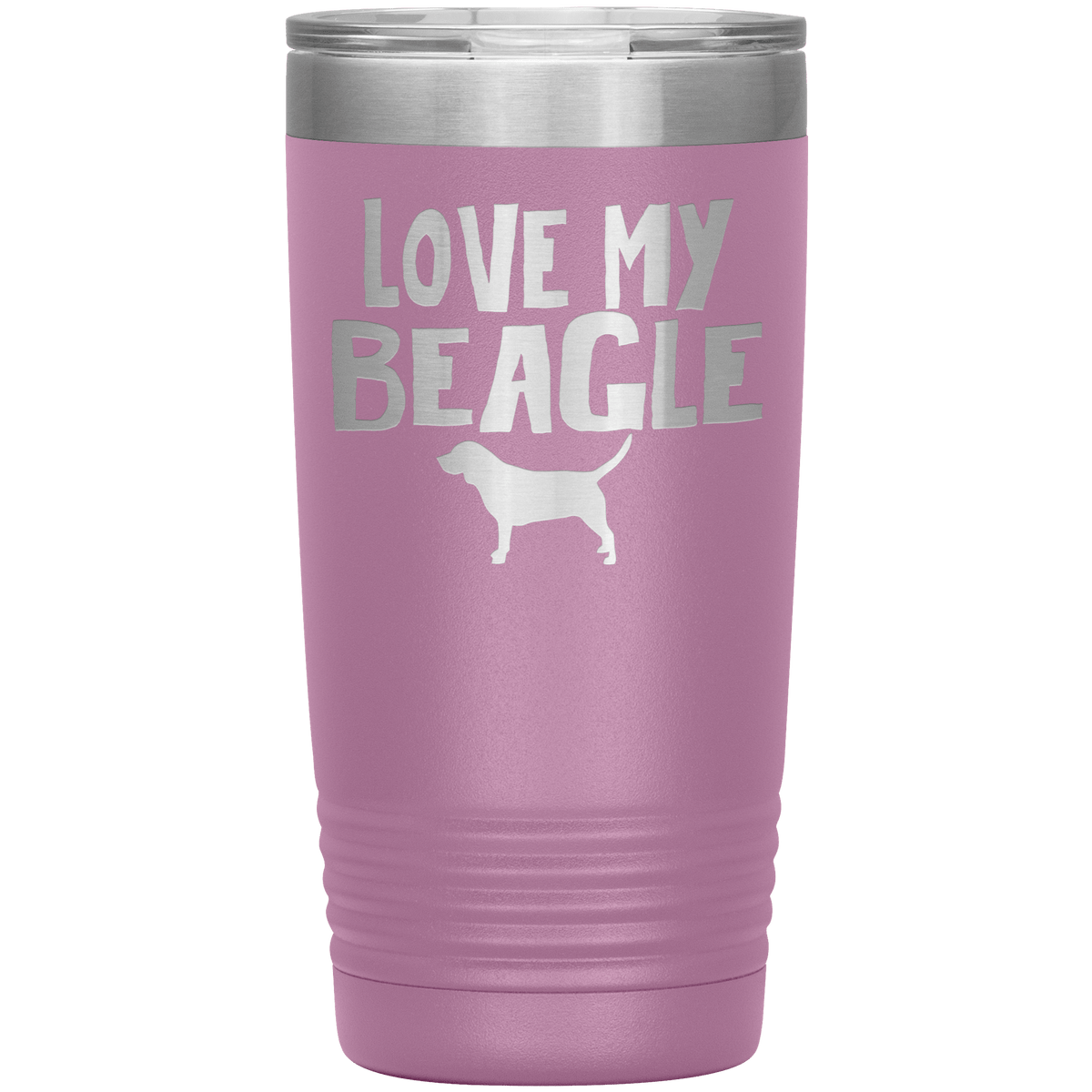 Love My Beagle 20 Oz Vacuum Tumbler Tumblers Light Purple