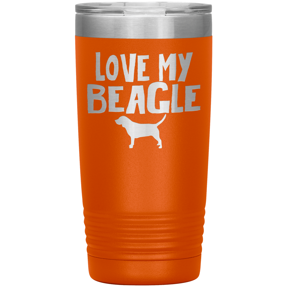 Love My Beagle 20 Oz Vacuum Tumbler Tumblers Orange