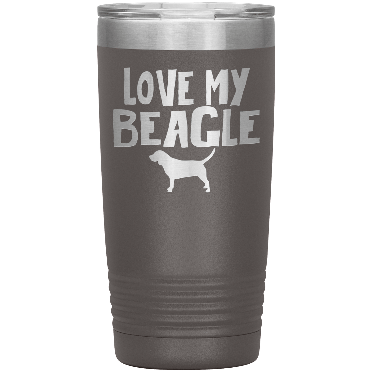 Love My Beagle 20 Oz Vacuum Tumbler Tumblers Pewter
