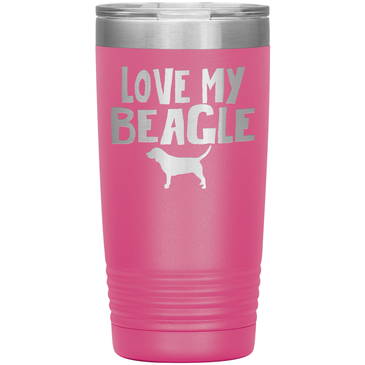 Love My Beagle 20 Oz Vacuum Tumbler Tumblers Pink