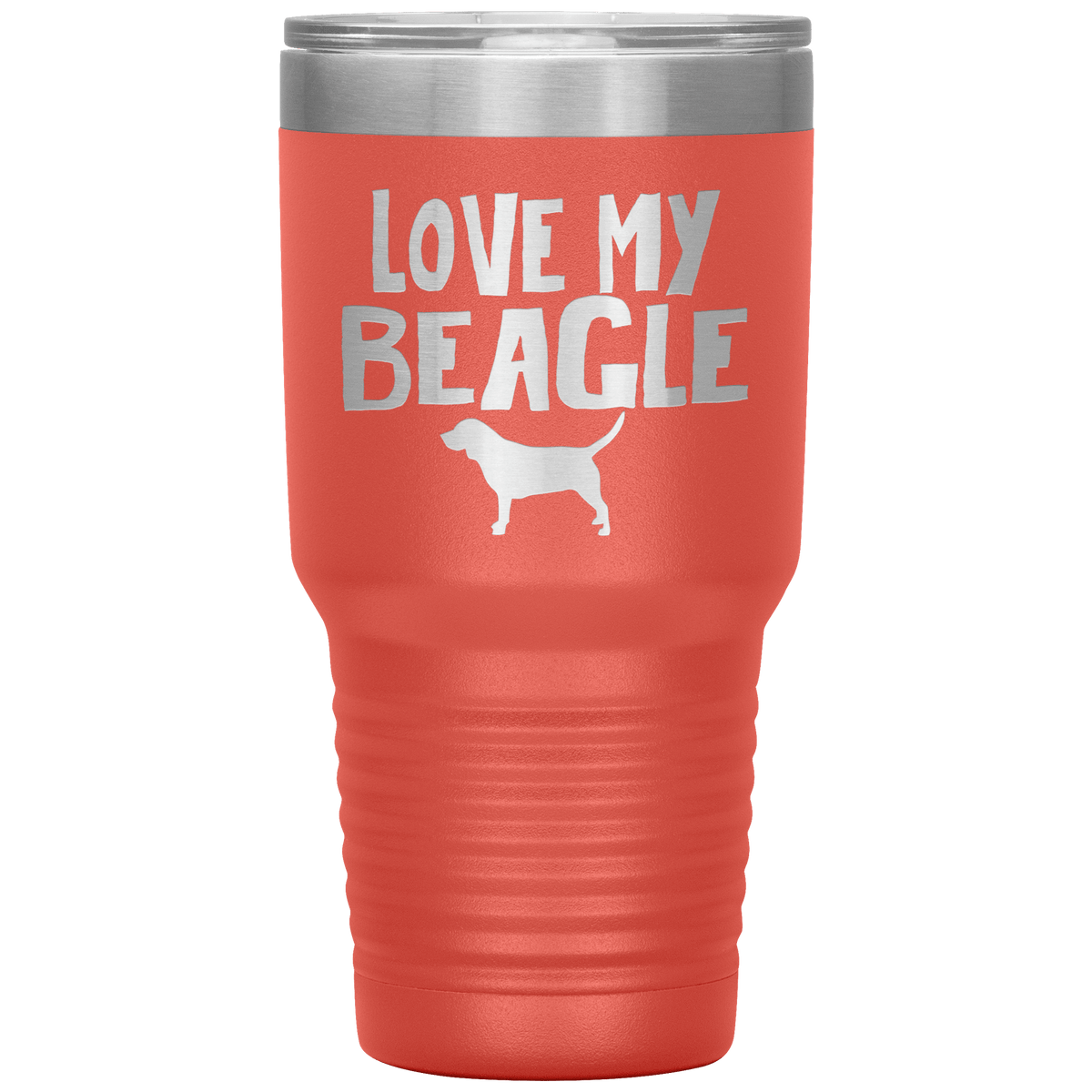 Love My Beagle 30 Oz Vacuum Tumbler Tumblers Coral