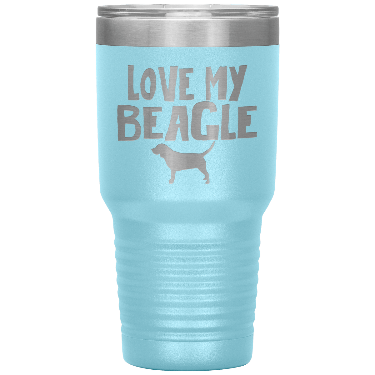 Love My Beagle 30 Oz Vacuum Tumbler Tumblers Light Blue