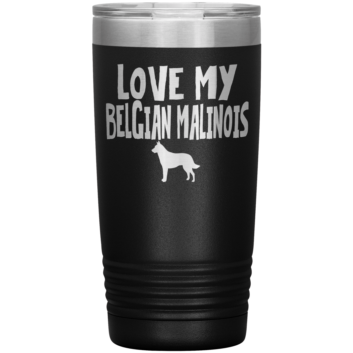 Love My Belgian Malinois 20 Oz Vacuum Tumbler Tumblers Black