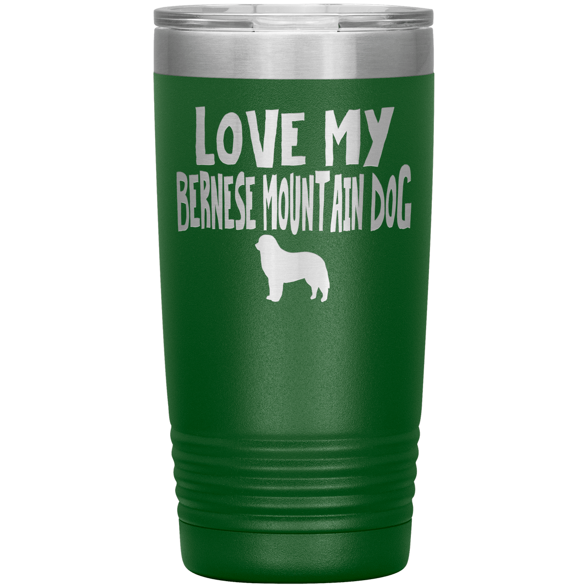Love My Bernese Mountain Dog 20 Oz Vacuum Tumbler Tumblers Green