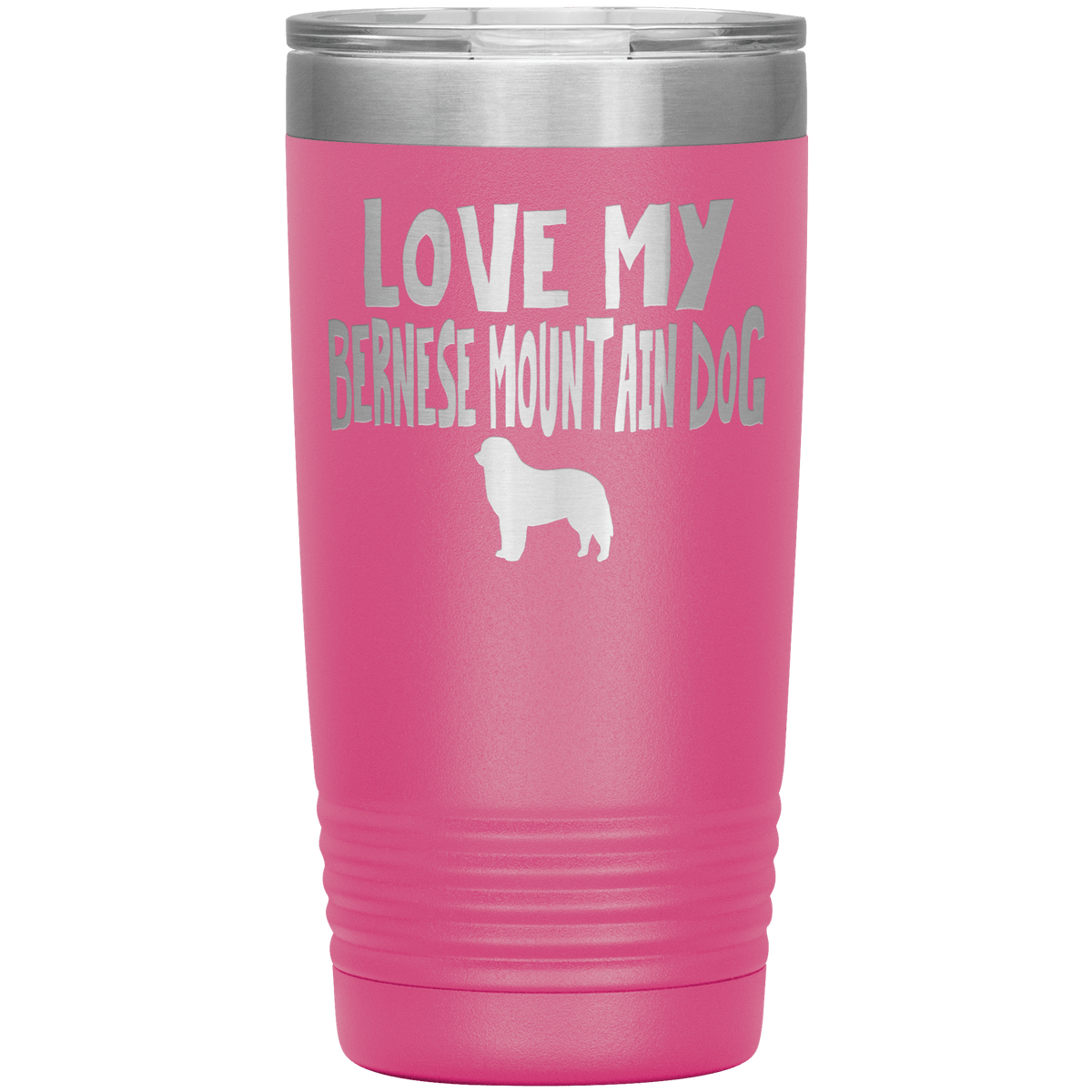 Love My Bernese Mountain Dog 20 Oz Vacuum Tumbler Tumblers Pink