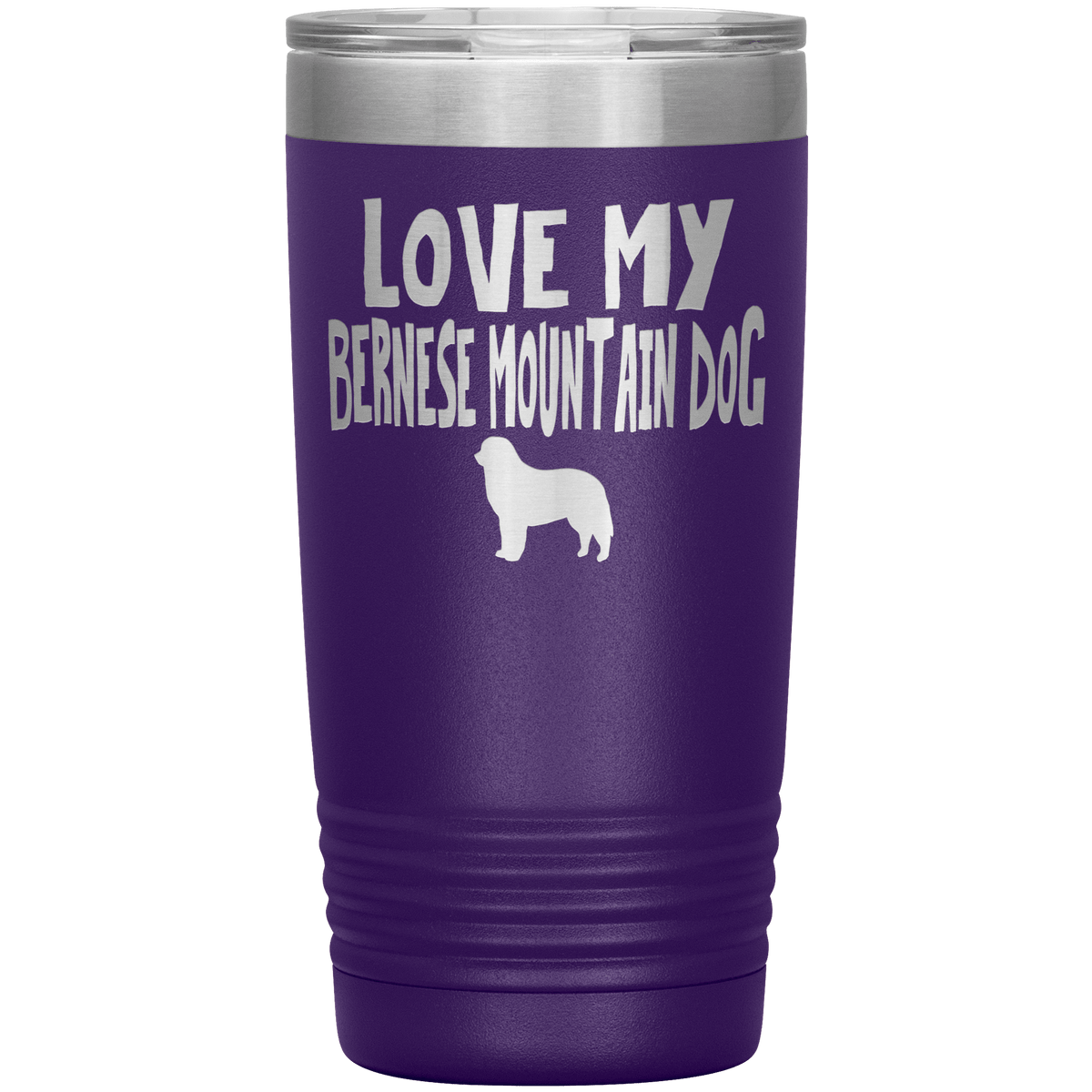 Love My Bernese Mountain Dog 20 Oz Vacuum Tumbler Tumblers Purple