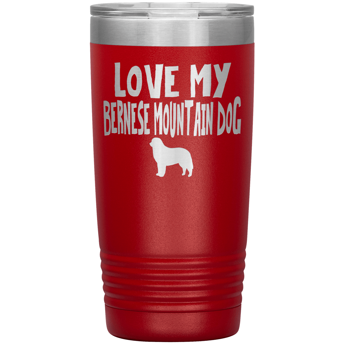Love My Bernese Mountain Dog 20 Oz Vacuum Tumbler Tumblers Red