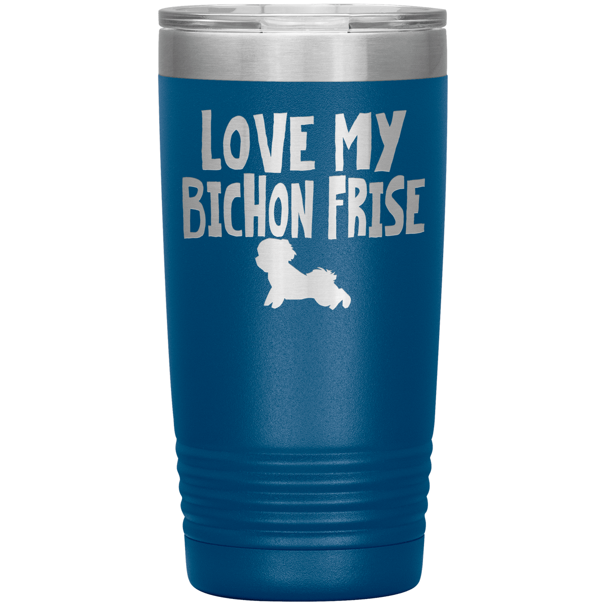 Love My Bichon Frise 20 Oz Vacuum Tumbler Tumblers Blue