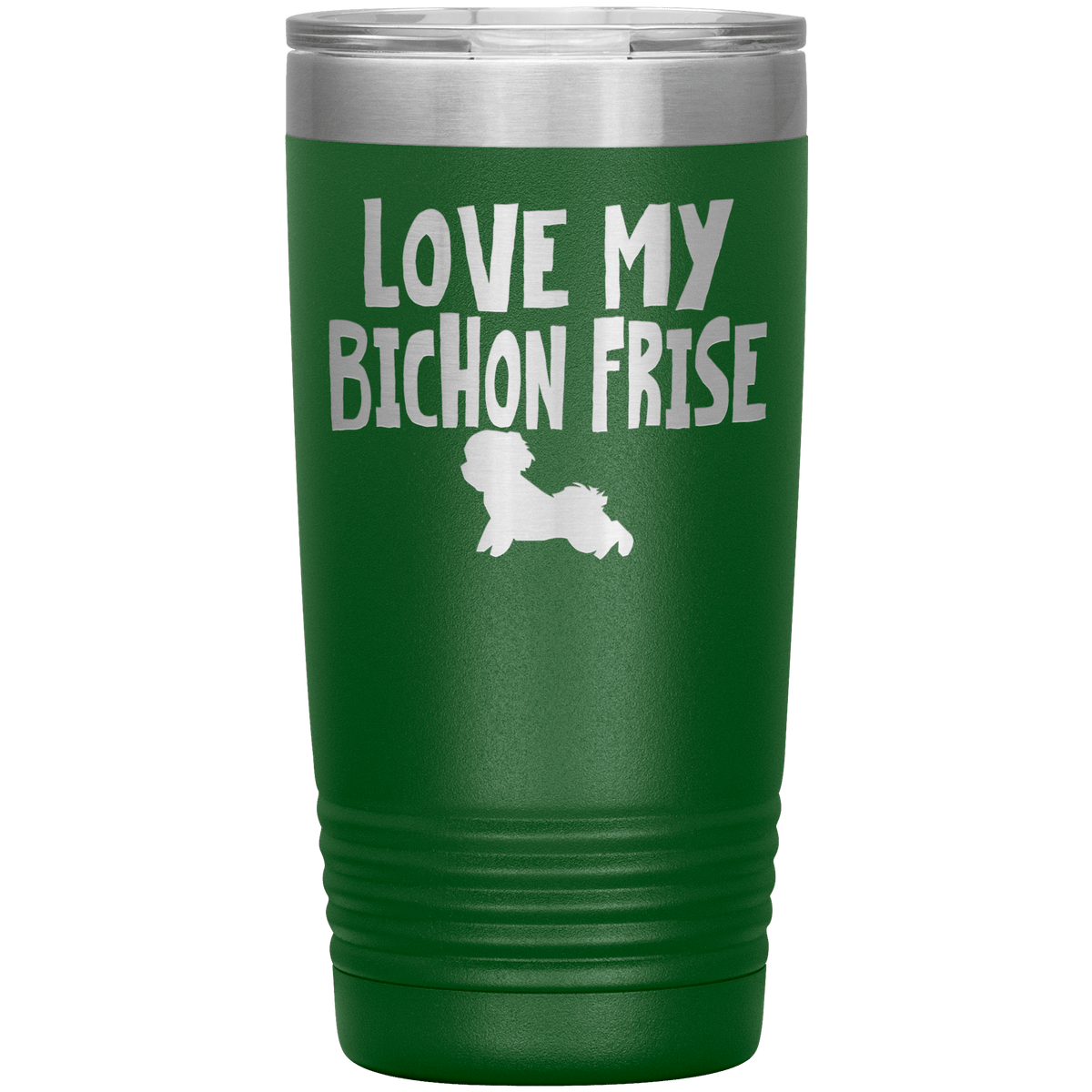 Love My Bichon Frise 20 Oz Vacuum Tumbler Tumblers Green