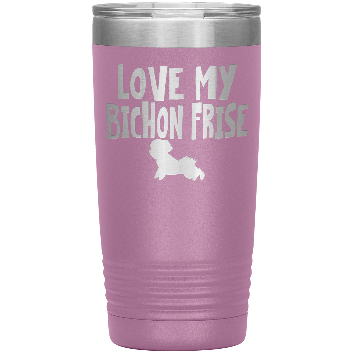 Love My Bichon Frise 20 Oz Vacuum Tumbler Tumblers Light Purple