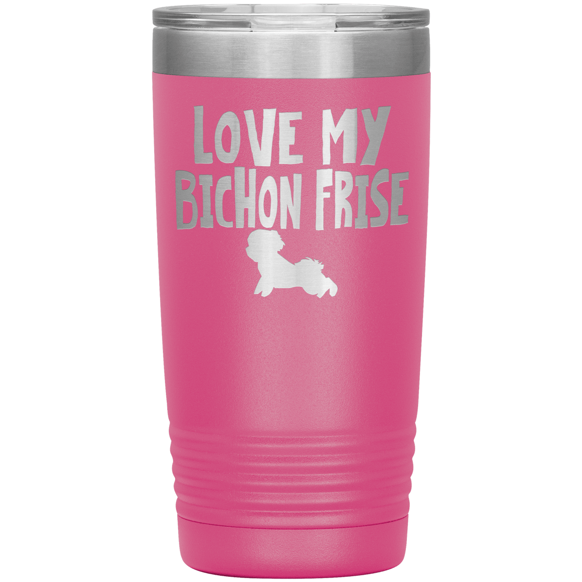 Love My Bichon Frise 20 Oz Vacuum Tumbler Tumblers Pink