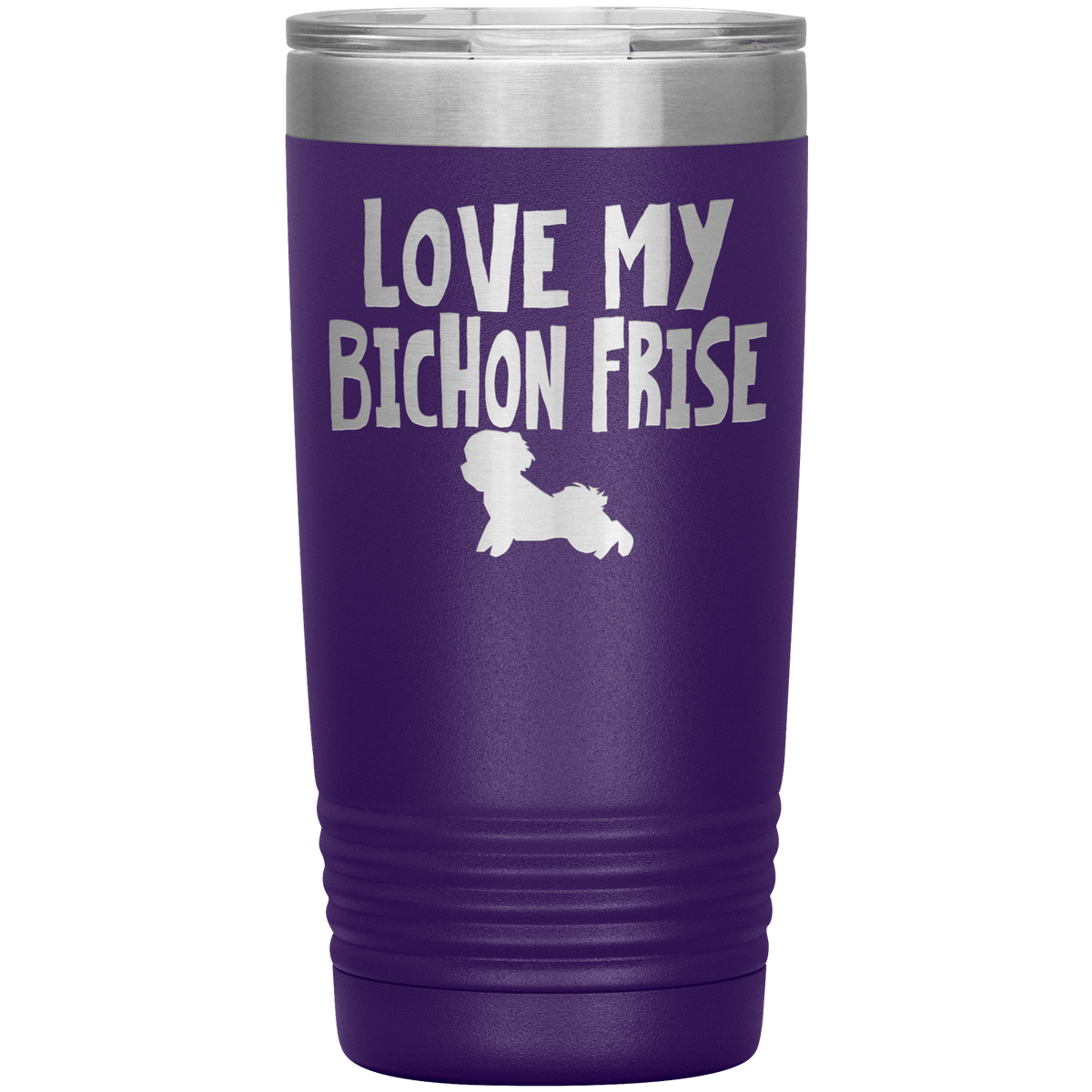Love My Bichon Frise 20 Oz Vacuum Tumbler Tumblers Purple