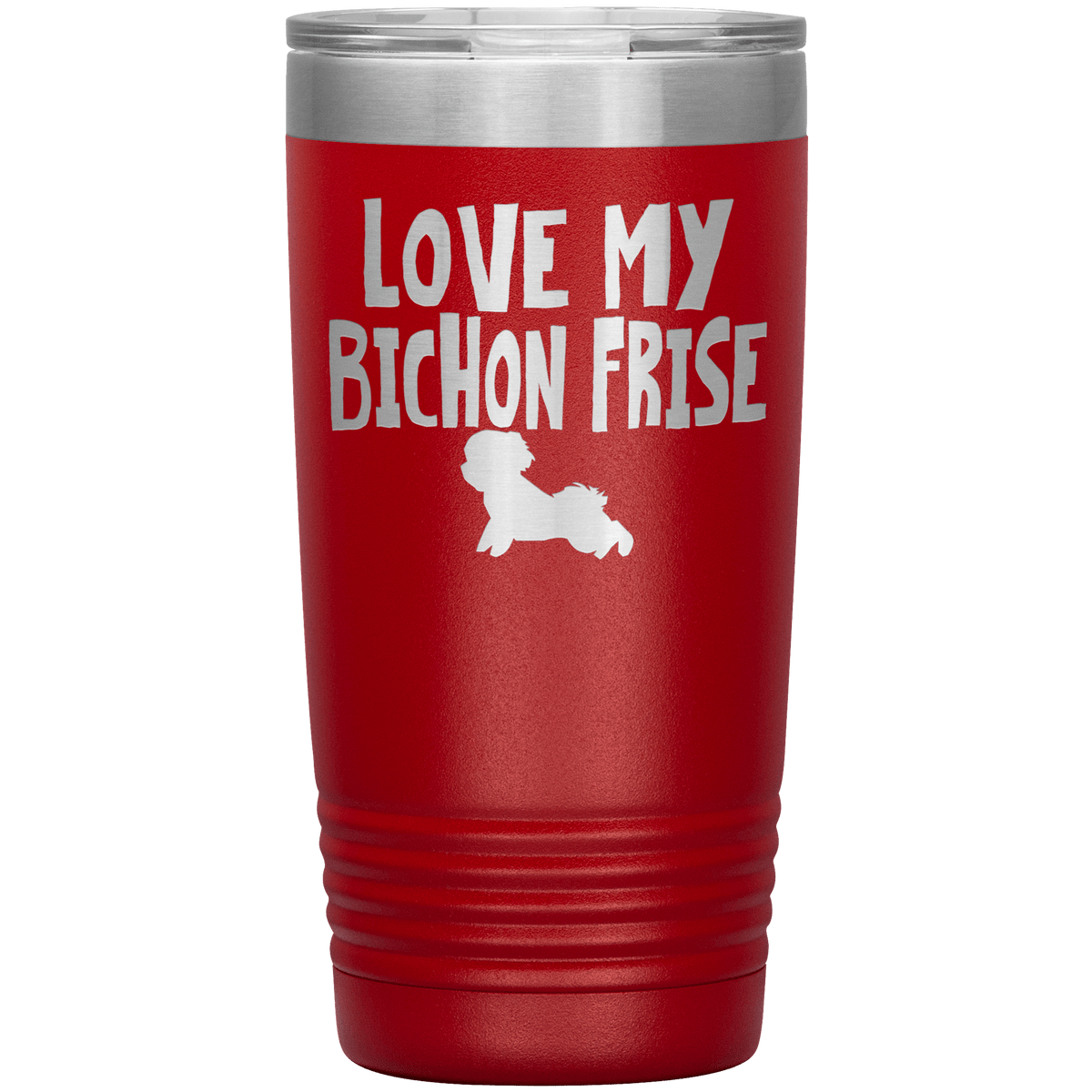 Love My Bichon Frise 20 Oz Vacuum Tumbler Tumblers Red
