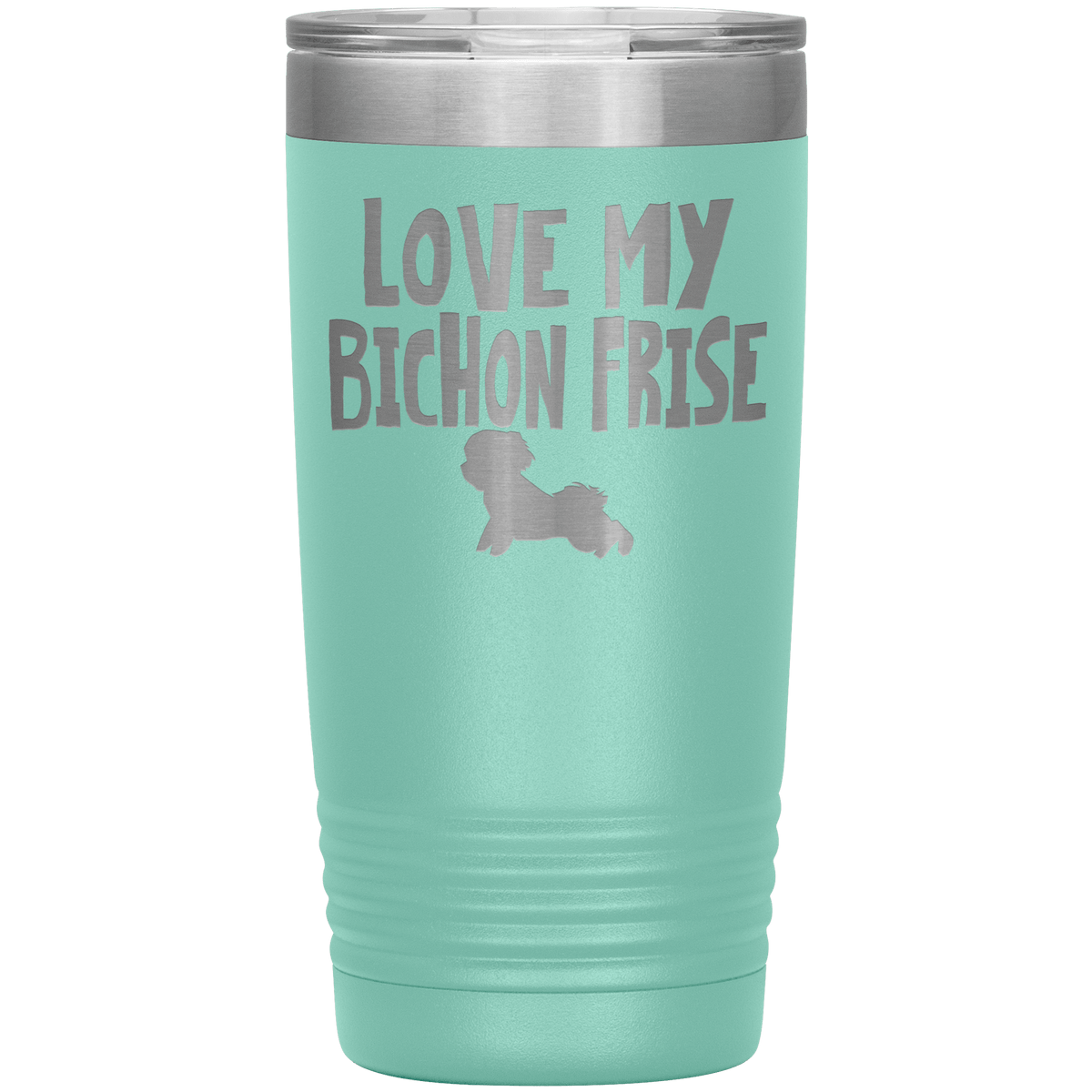 Love My Bichon Frise 20 Oz Vacuum Tumbler Tumblers Teal
