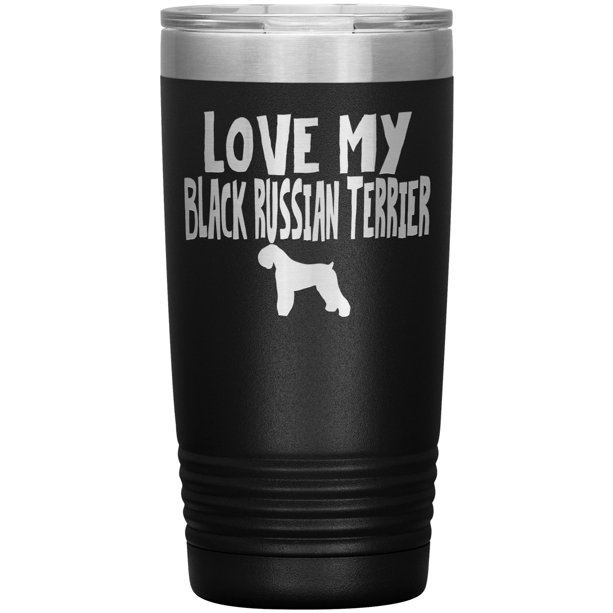 Love My Black Russian Terrier 20 Oz Vacuum Tumbler Tumblers Black