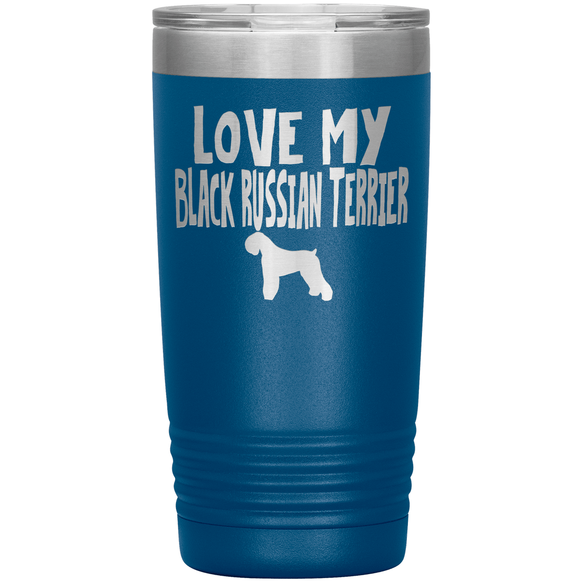 Love My Black Russian Terrier 20 Oz Vacuum Tumbler Tumblers Blue